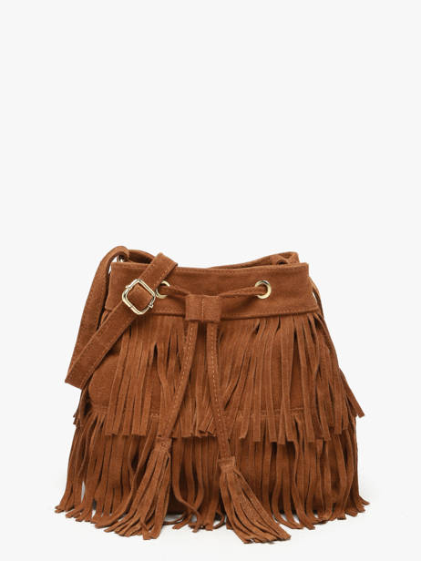 Cross Body Tas Velvet Leder Milano Bruin velvet VE24116O